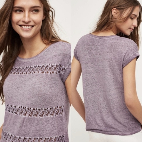 Anthropologie Tops - Anthropologie Akemi + Kin purple Lace Stripe